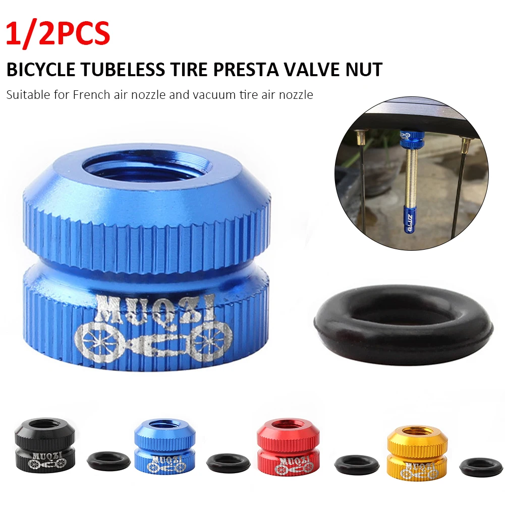 

1/2pcs Bike Vacuum Tire Nozzle Lock Nut Bicycle Presta Valve Nut Cycling Inner Tire Valve Cap Replacement Accessories