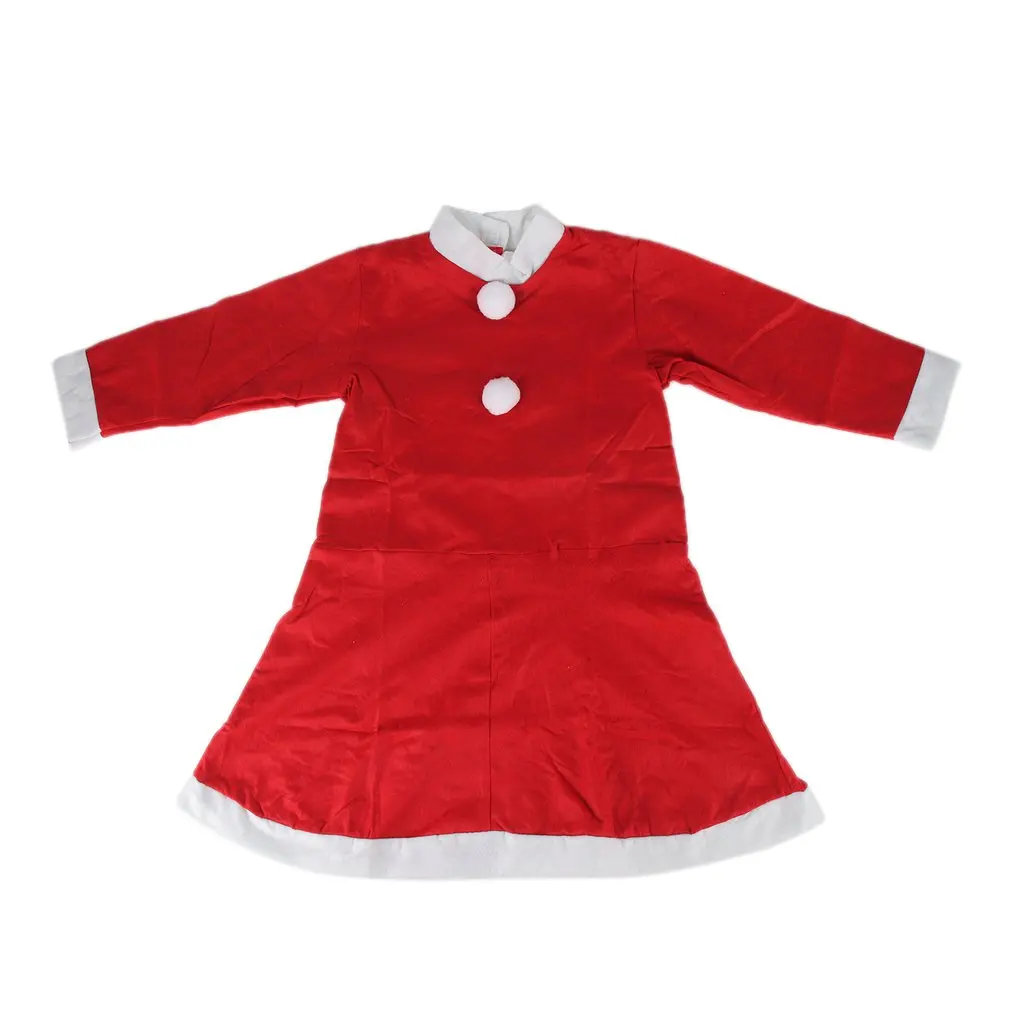 Рождественский комплект одежды для детей теплый красный костюм Санта Клауса