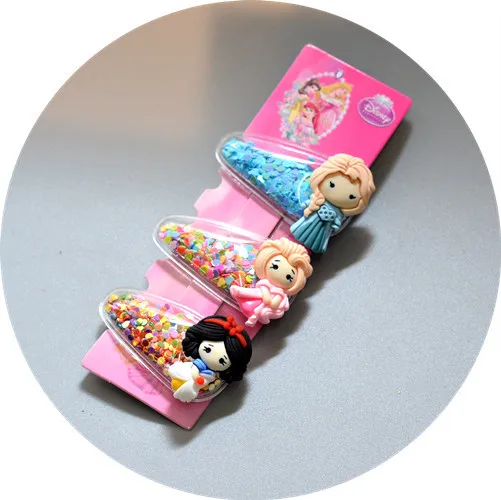 3 шт. диснеевской принцессы детская заколка для волос с изображением Эльзы из