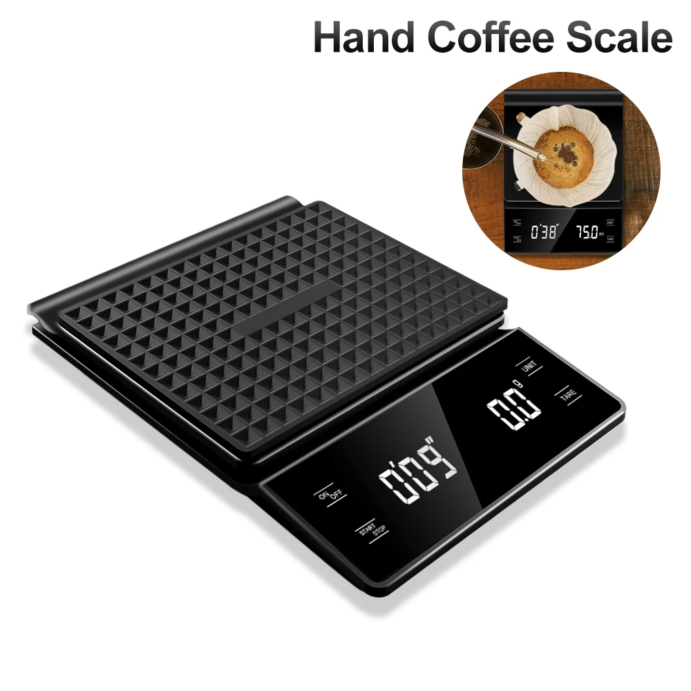 Digital Temporizador Automático Balança de Café Eletrônico Jóias Pesos Cozinha Escalas Alta Precisão Lcd Equilíbrio com Temporizador 3kg 0.1g Balanças de pesagem