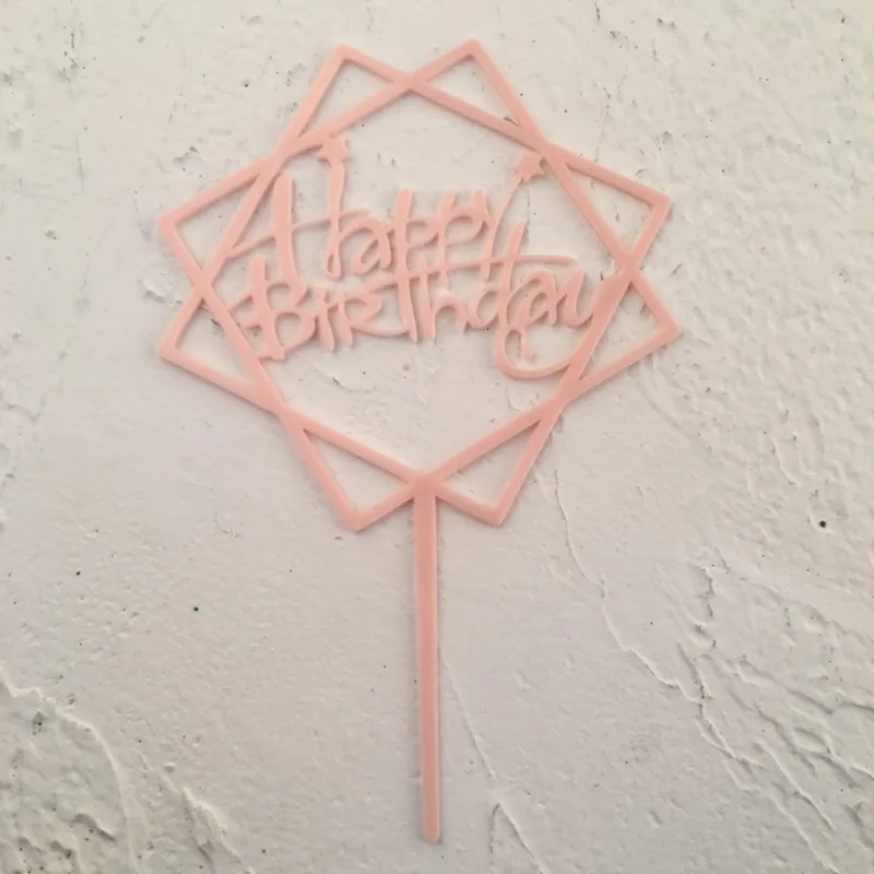 1 pc Acrylic Happy Birthday Love Cake Topper Decoration for Birthday Cupcake Flag Birthday Party Decorative Props Supplies - Цвет: Армейский зеленый