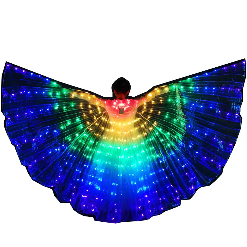 

2022 LED dance wings butterfly glow dance halloween color fluorescent show christmas belly dance wings