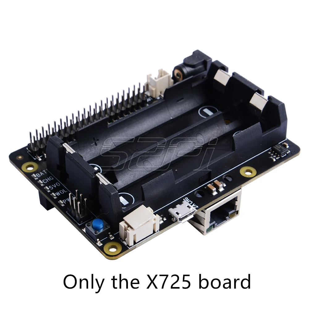 X725 Board 52Pi X725 плата управления питанием и UPS шляпа(18650 мощность) безопасное выключение Алюминиевый Чехол Плата расширения для Raspberry Pi 4 B/3B+/3B - Color: X725 Board
