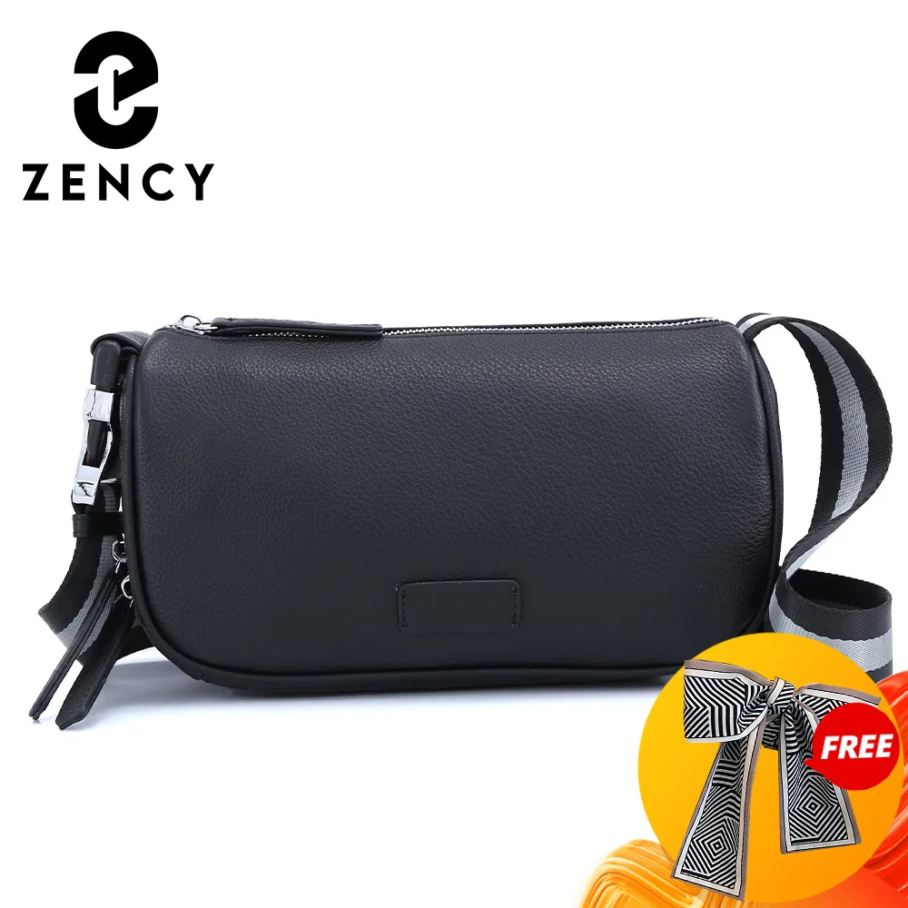 Zency Soft Genuine Leather Chest Bags Simple Casual Female Messenger Bag Multi-functional Large Capacity Women's Outdoor Bag
