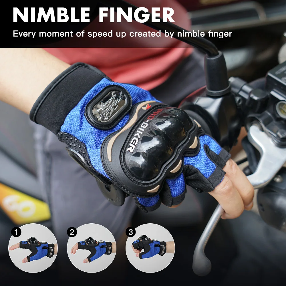 

PRO-BIKER Motorcycle Gloves Motocross Summer Breathable Luva Motoqueiro Guantes Moto Half Finger Cycling Bicycle Riding Gloves