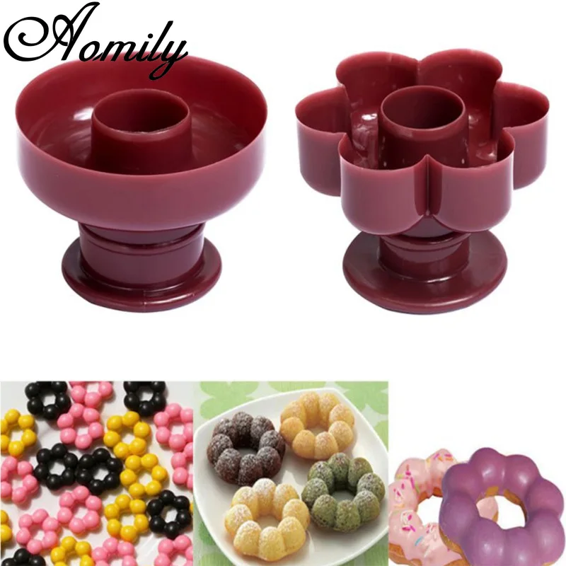 Aomily 1Pcs DIY Baking Tool Donuts Maker Mold Food Grade Plastic Doughnuts Cutter Fondant Cake Bread Desserts Bakery Mould | Дом и сад