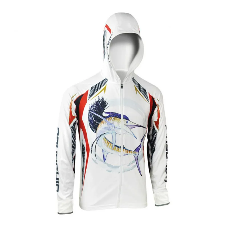 

Unisex Men Women Fishing Clothing Hooded Quick Dry Anti Sunscreen UV Fishing Shirts Outdoor Sports Clothes Long Sleeve Jersey