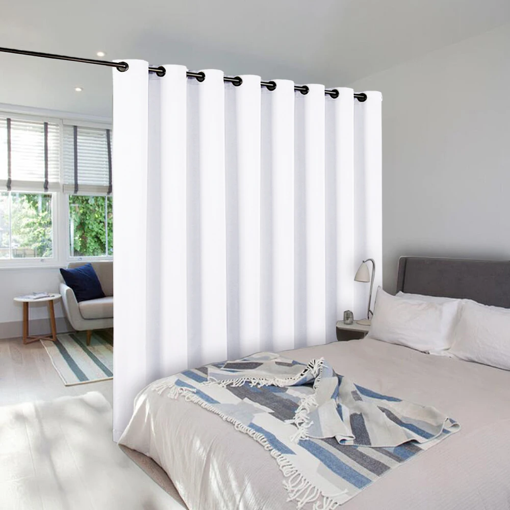 Pure White NICETOWN, 1 шт., перегородка для комнаты, занавеска, блок, полная конфиденциальность, готовая для кафе, офиса, отеля, светильник, занавеска - Цвет: Pure White
