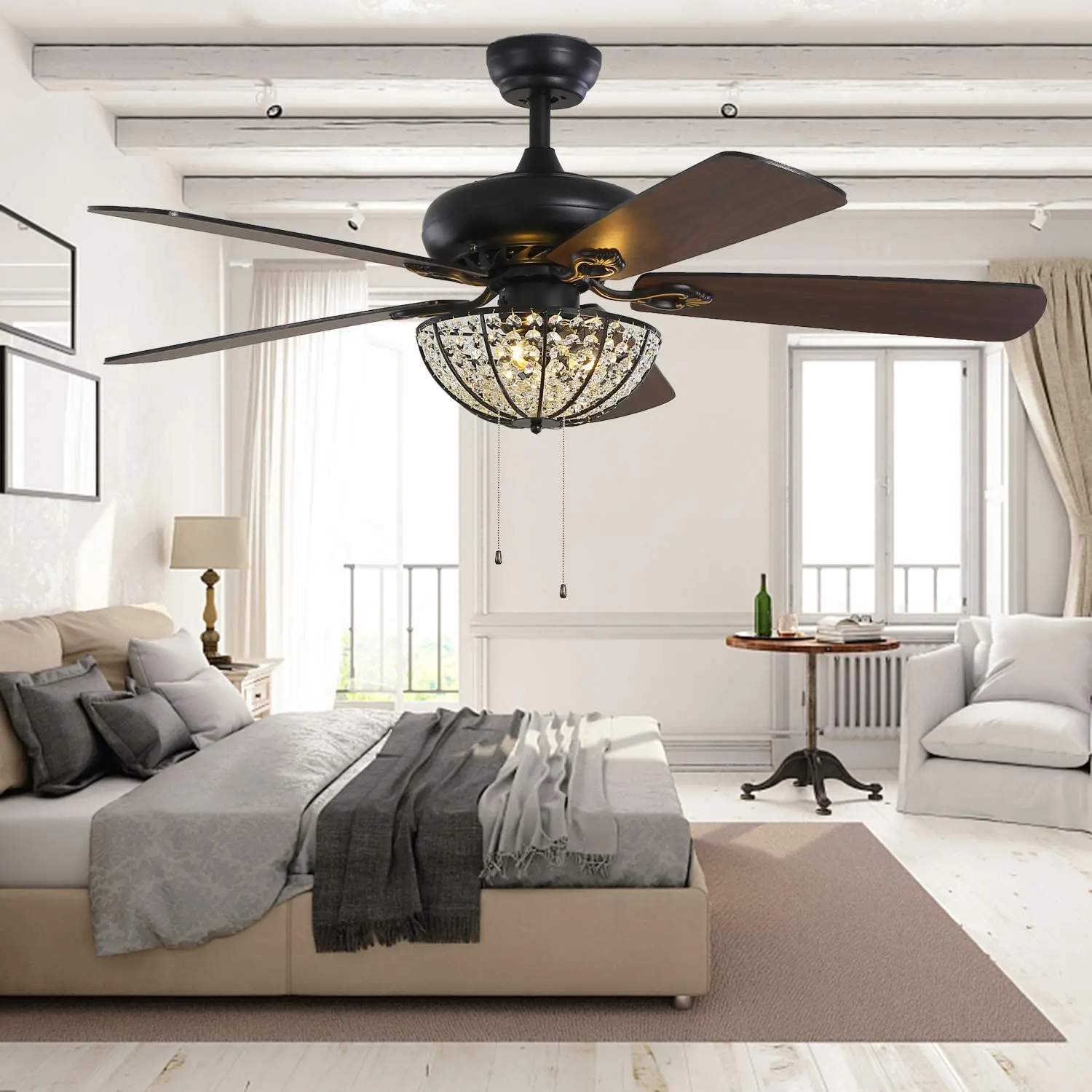 52-дюймовые Хрустальные потолочные вентиляторы с лампами Классические