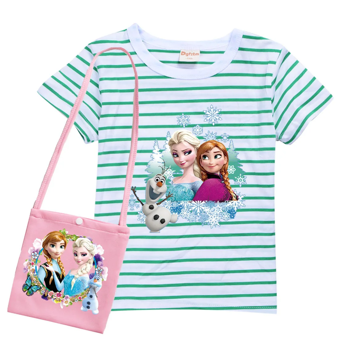 

Летняя хлопковая футболка с коротким рукавом и рисунком из мультфильма «Холодное сердце» Disney 2021