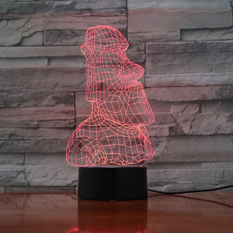 3d лампа с пасхальным островом камень Moai|Ночники| |