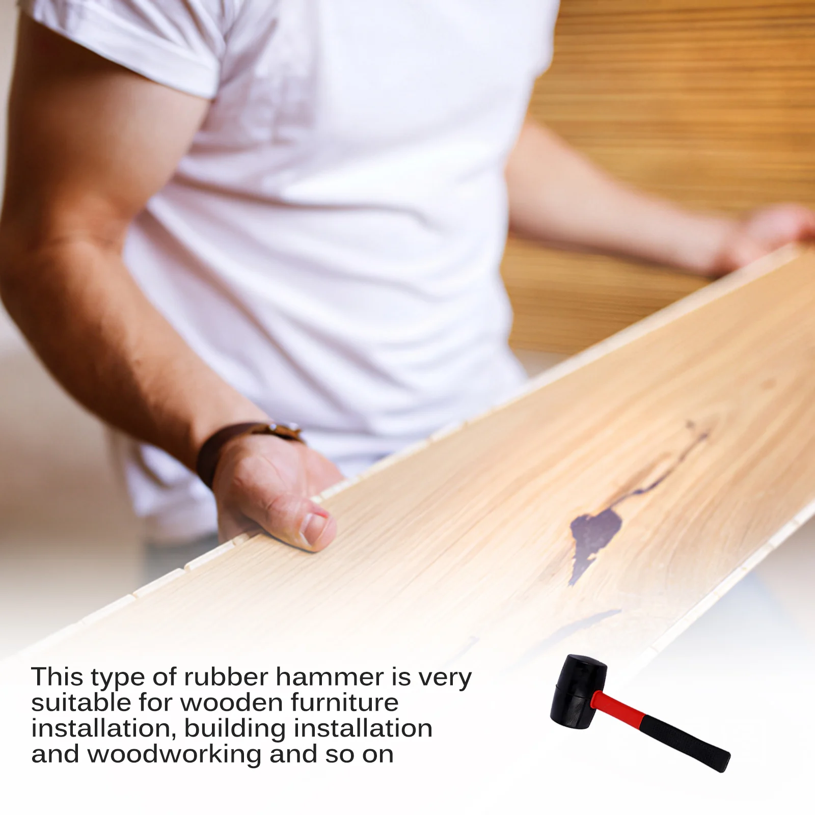 

2021 New Rubber Hammer, Elastic Rubber Hammer, Installation Hammer, Soft Rubber Ball Head Hammer8/12/24oz