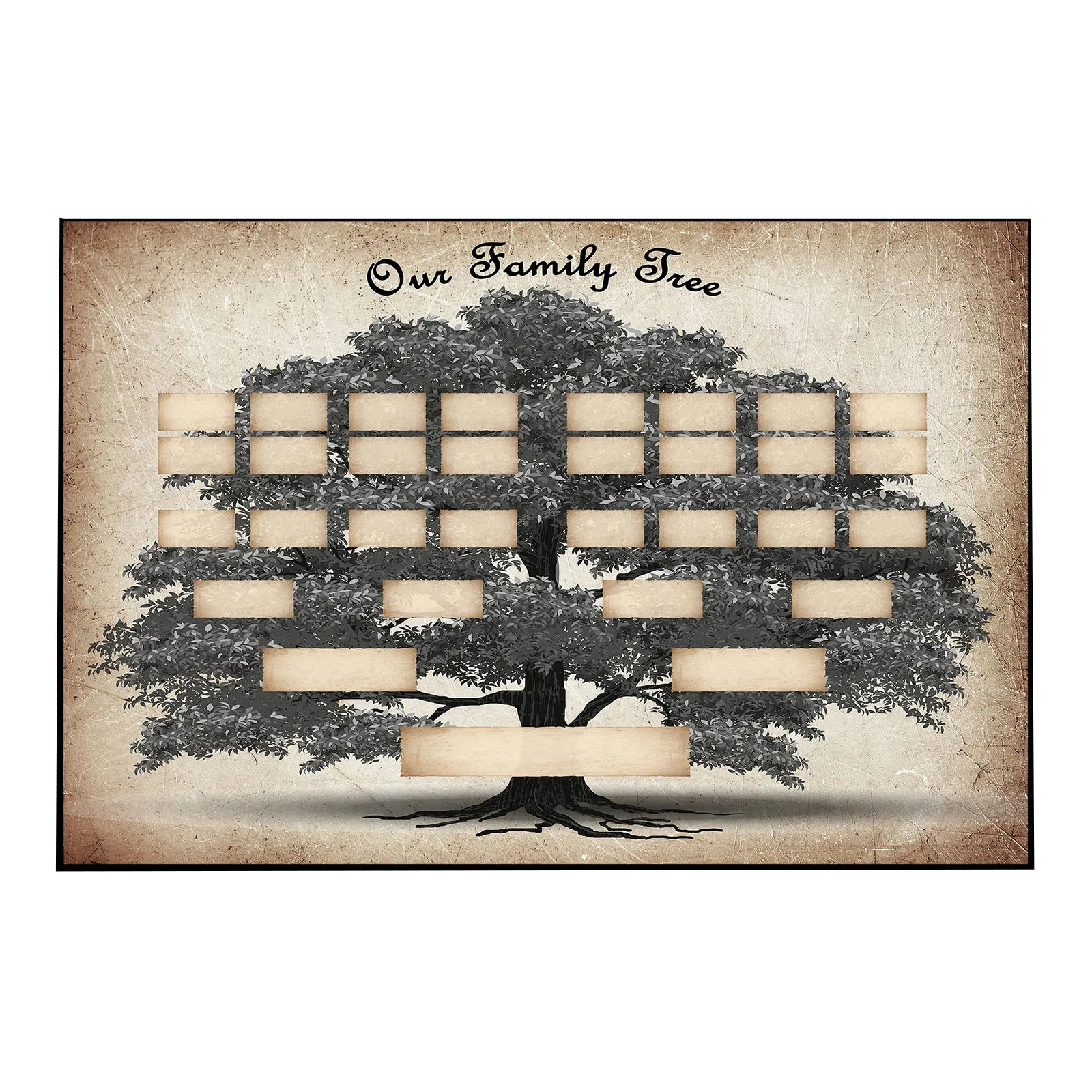 

Family Tree DIY 5 Generations Polyester Oil Canvas Art Posters and Prints Wall