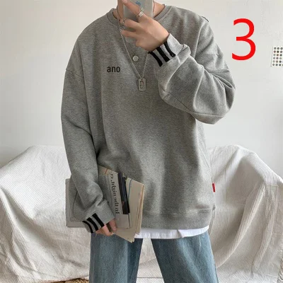 

2019 New Korean Slim Men's Long Sleeve T-Shirt Cotton Round Neck Tide