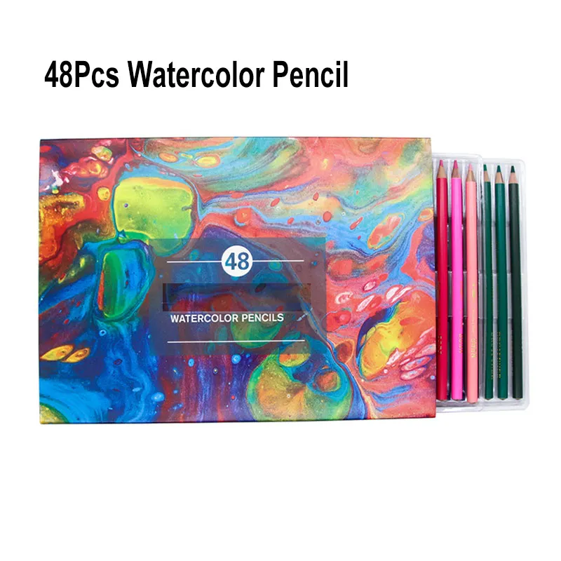 

48Colors/Set Watercolor Pencils 2B Lead Core Hardness Drawing Sketching Art Painting Tool Comic Graffiti Wooden Colored Pencil