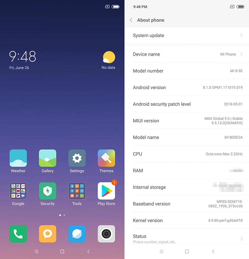 Глобальная ПЗУ Xiaomi Mi 8 SE 6 Гб 64 Гб Смартфон Snapdragon 710 5,8" AMOLED экран 20 МП фронтальная камера 3120 аккумулятор