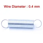 Пружина удлинителя оцинкованная, открытый крючок, маленькие пружины для мебельного инструмента, провод диаметром 0,4 мм, внешний диаметр 3 мм, Длина 15 мм-60 мм