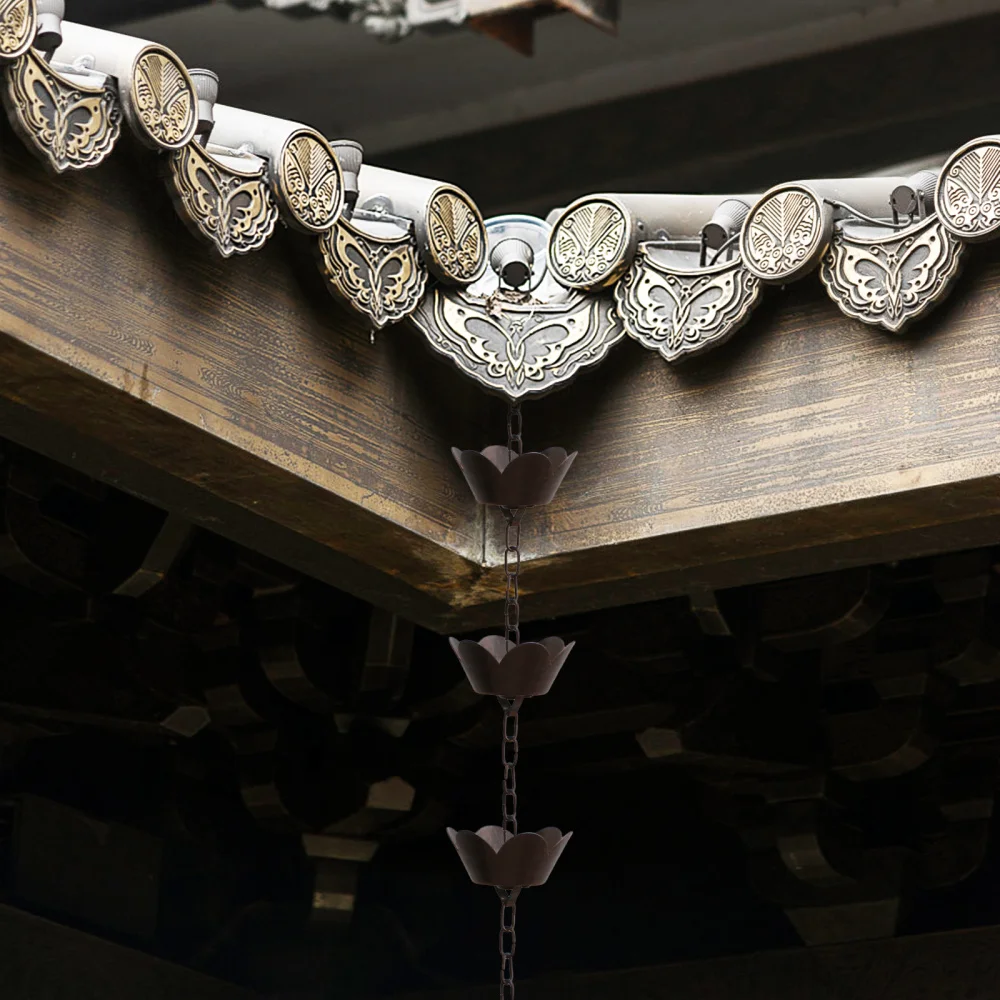 

1m Modern Rain Chain Decorative Petal Shape Rain Catcher for Downspout