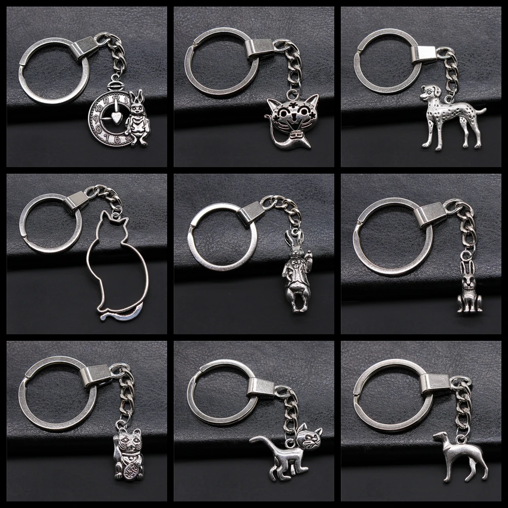 Мужской винтажный брелок 30 мм металлический держатель из сплава для кошек собак