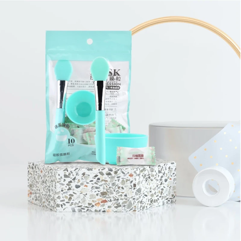 10 шт маска для лица Бумага миска смешивания силиконовая наборы кистей Уход за