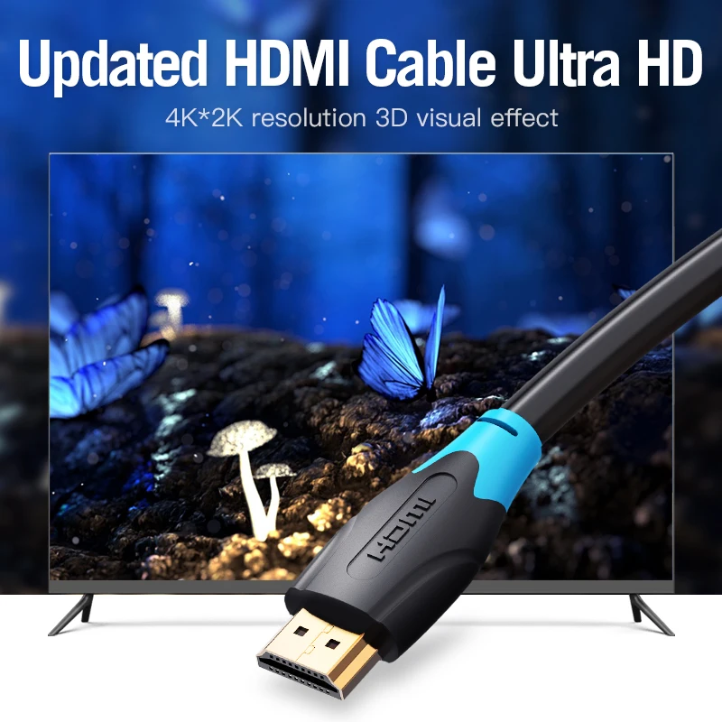 Vention HDMI кабель 4K HDR позолоченный папа-папа HDMI 2,0 V 1080P 3D для проектора PS3 HD lcd Apple tv компьютерный кабель HDMI