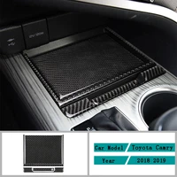 carbon fiber car accessories interior storage box panel decoration protective cover trim stickers for toyota camry 2018 2019