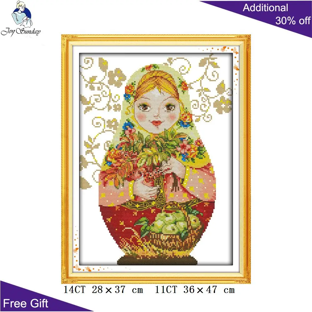 Домашний декор Joy Sunday Матрешка C217(5)C218(6)C219(7)C220(8) 14CT 11CT подсчитанная штампованная