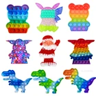 Игрушка-антистресс Kawaii Push Pops System, Радужный динозавр, для аутизма, для снятия стресса