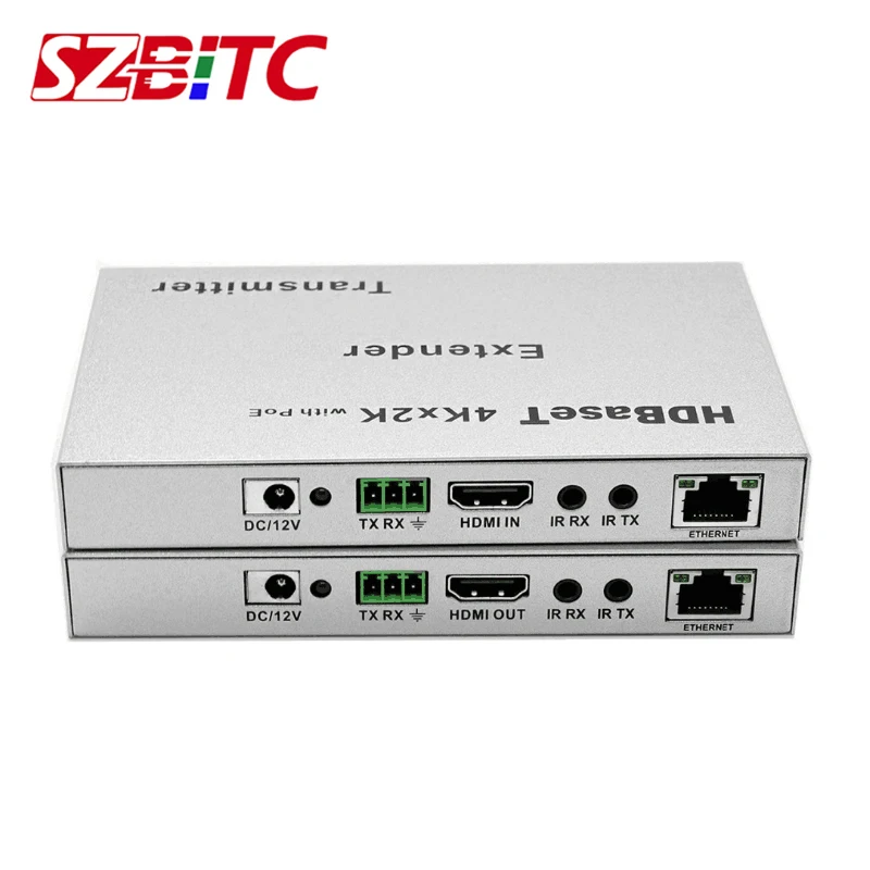 SZBITC 100 м HDBaseT HDMI удлинитель 4K2Kcat5e/6 с двойной мощностью 3af/POE DC12V 3D Ethernet ИК