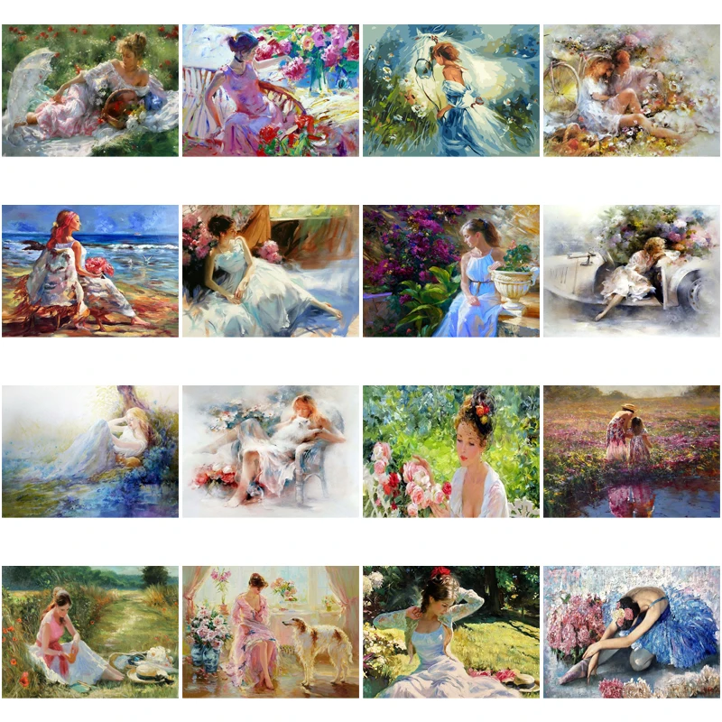 

5D Diy Diamond Painting Maiden Oil Pictures Full Square Drill Girl Diamond Embroidery Art Rhinestone Craft Kits Wall Decor