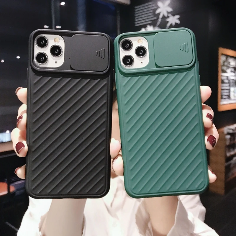 

Push pull Soft Protection Silicone Phone Case For iPhone 11 12 mini Pro max X XS XR MAX 7 8 plus Shockproof Luxury Case Cover