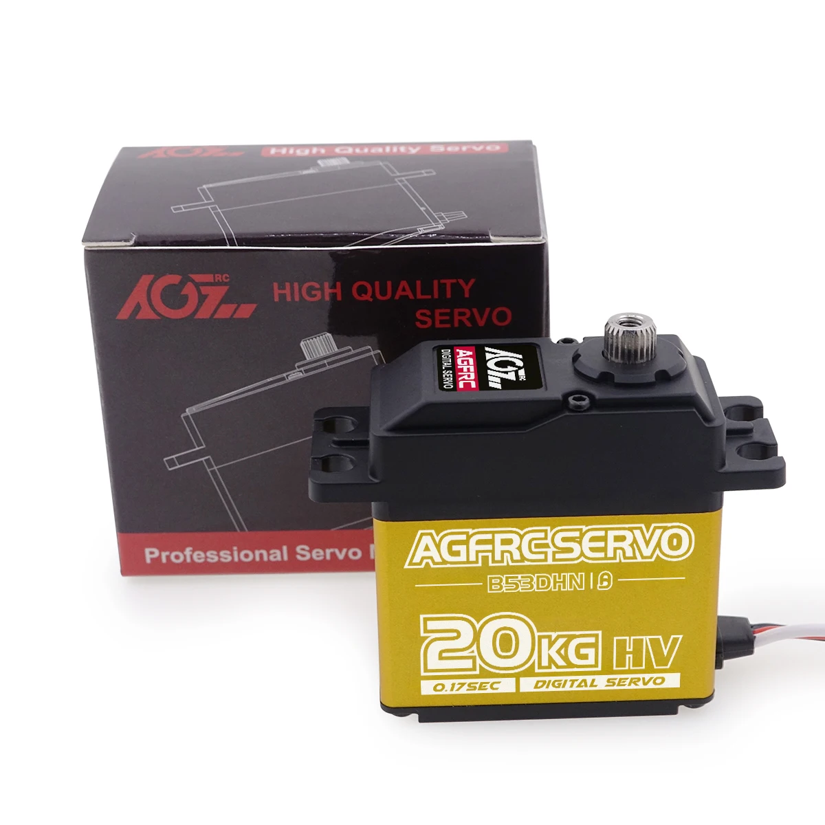 Серводвигатель AGFRC B53DHN 0 17 сек 20 кг титановый передаточный механизм HV