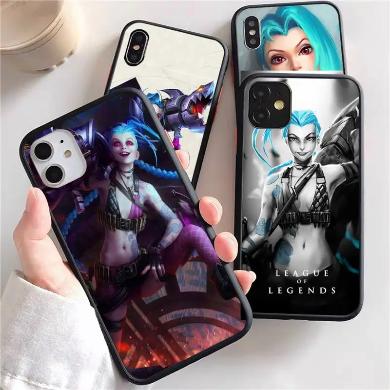 

Game LOL Jinx Phone Case For iphone 13 12 11 xr xs x 7 8 pro max Plain Soft TPU Silicone Clear Case Cover