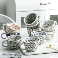 creative geometric ceramic mugs with gold handle handmade coffee cups irregular shaped tea milk mug cup unique gifts home decor