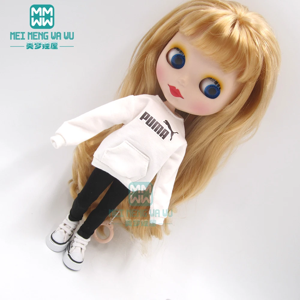 1 шт. одежда Blyth Doll модная футболка черно-белая клетчатая юбка для Blyth Azone OB23 OB24 кукла 1/6 аксессуары