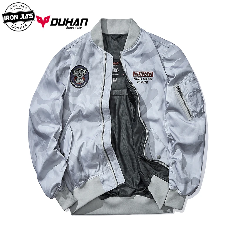 

DUHAN Motorcycle Jackets Men Embroidery Moto Jacket Windproof Coldproof chaqueta moto Wear-resistant Motorbike Protective Gear