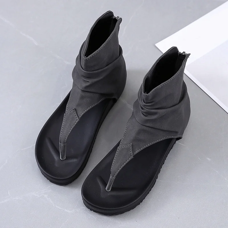 Женские босоножки сандалии-гладиаторы из искусственной кожи на плоской