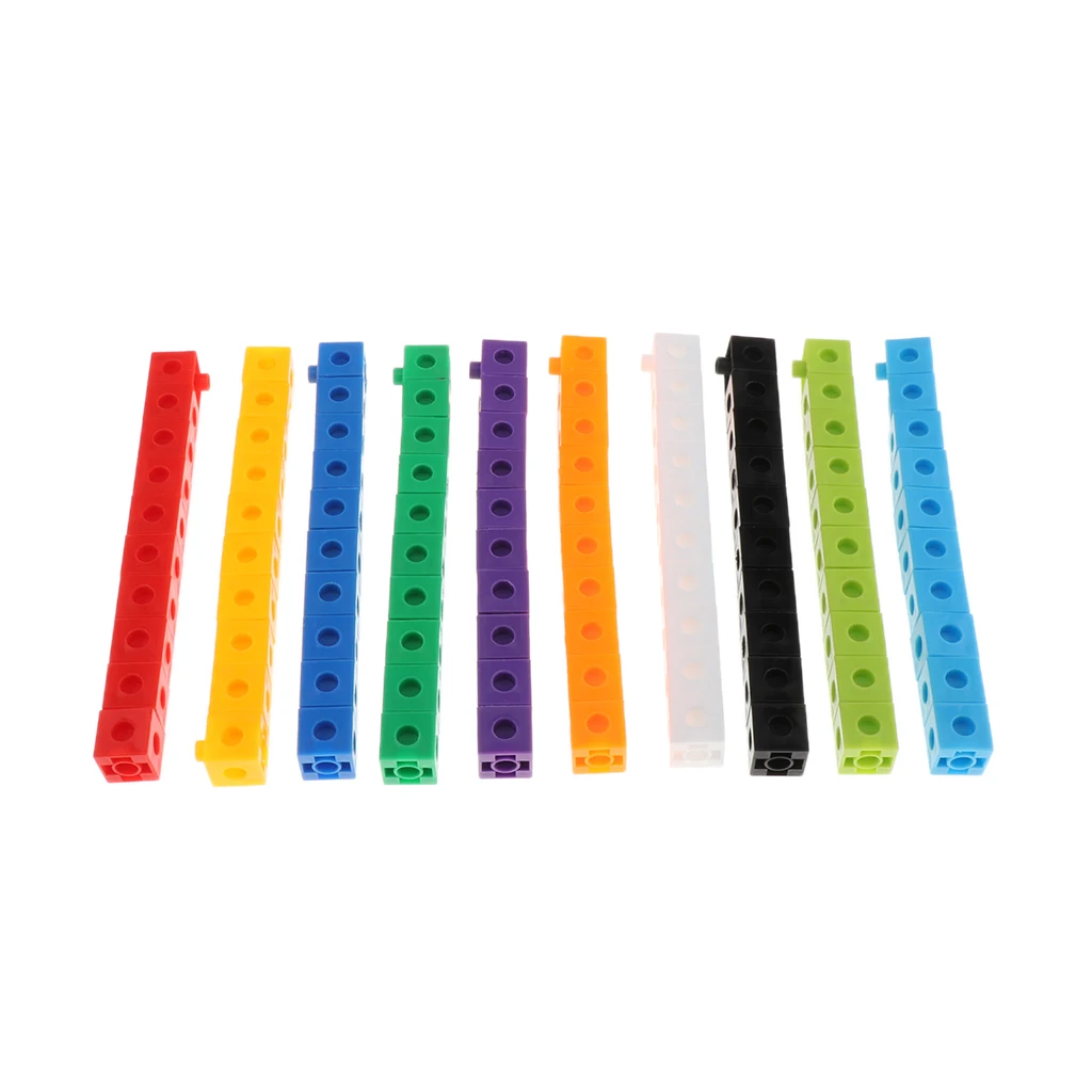 Bloques de contar entrelazados para ni&ntilde;os, 100 piezas, cubos de enlace de matem&aacute;ticas, juguetes de aprendizaje-5