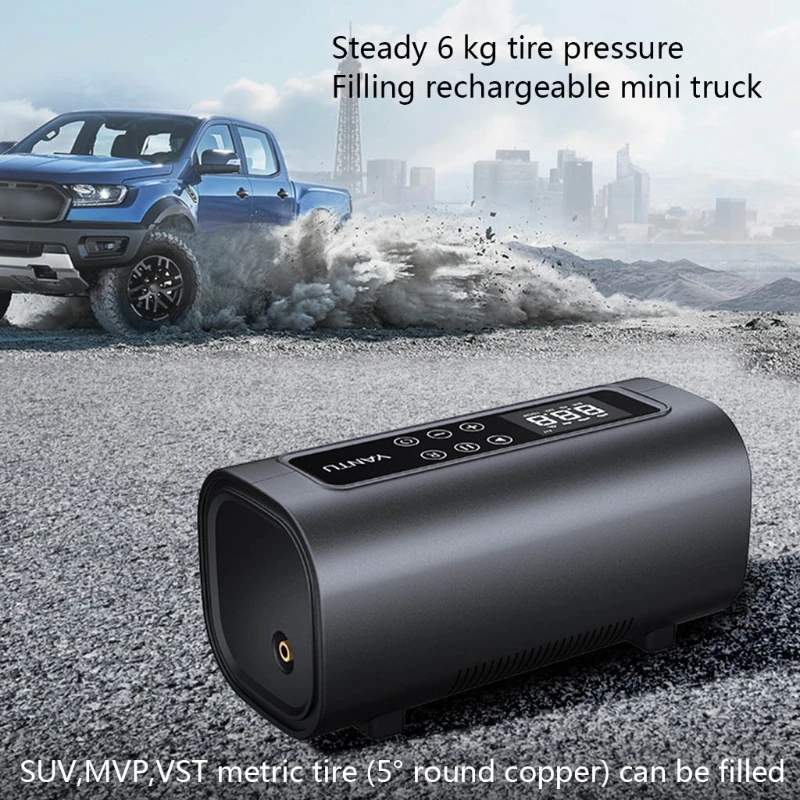 Портативный воздушный насос электрический с двойным цилиндром RGB для автомобиля