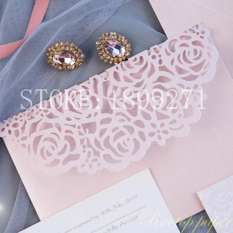 50 шт Румяна Розовые розы пустые приглашения карты с конвертом invitaciones de boda свадебные приглашения для приглашенных свадебные карточки