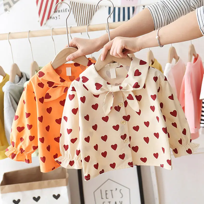Рубашка для малышей Весенняя хлопковая блузка маленьких девочек Мягкая