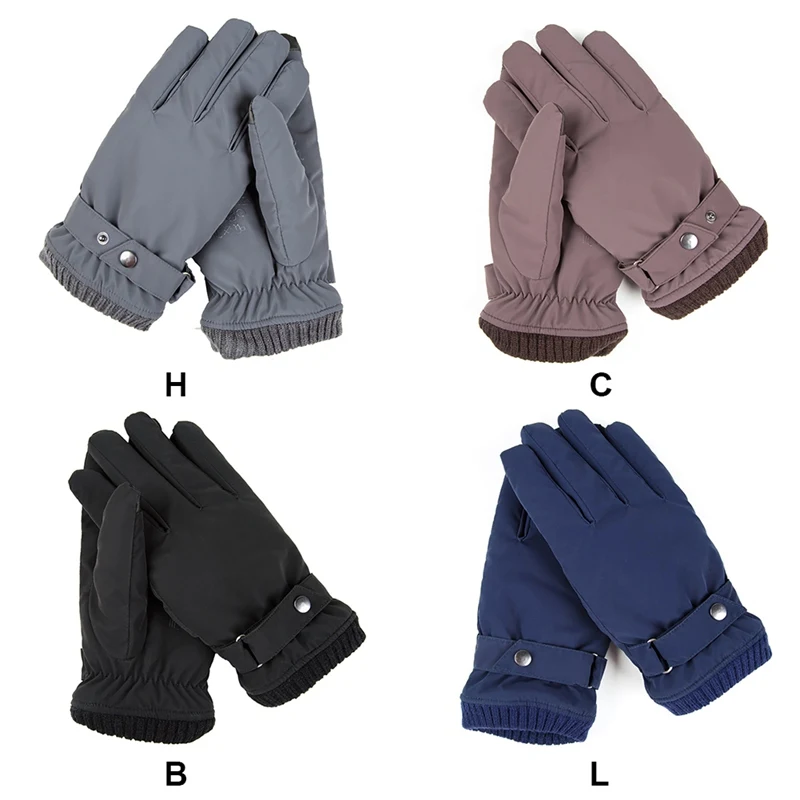 

Winter Waterproof Gloves Coral Velvet Lining Warm Mittens Touch Screen Full Finger Motorcycle Ski Gloves
