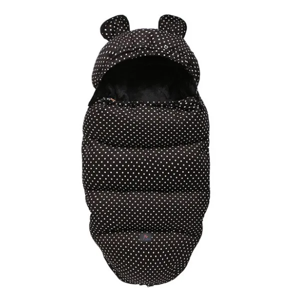 Black No fur collar Новое поступление года; спальный мешок для детской коляски; одеяло двойного назначения; детское теплое одеяло для прогулок; сезон осень-зима - Цвет: Black No fur collar