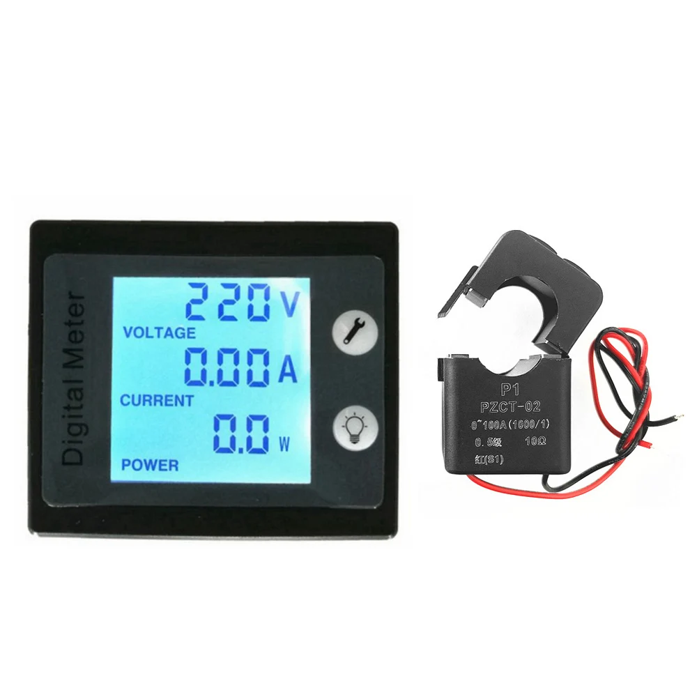 AC 80 260V 100A цифровая панель дисплея Вольтметр Амперметр Мощность датчик