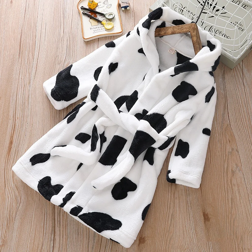 Зимние Модные теплые банные халаты халат для малышей детей мальчиков и девочек