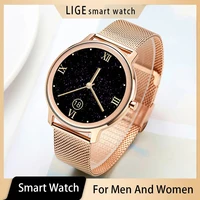 lige women smart watch 2021 full touch round screen fashion smartwatch heart rate measurement sleep monitoring ladies watch