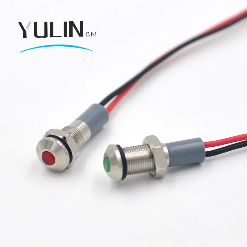 Светодиодный металлический индикатор светильник 6 мм Водонепроницаемая