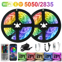 12v rgb led strip lights bluetooth wifi luces led dc 5050 smd2835 flexible waterproof tape diode remote control light for room
