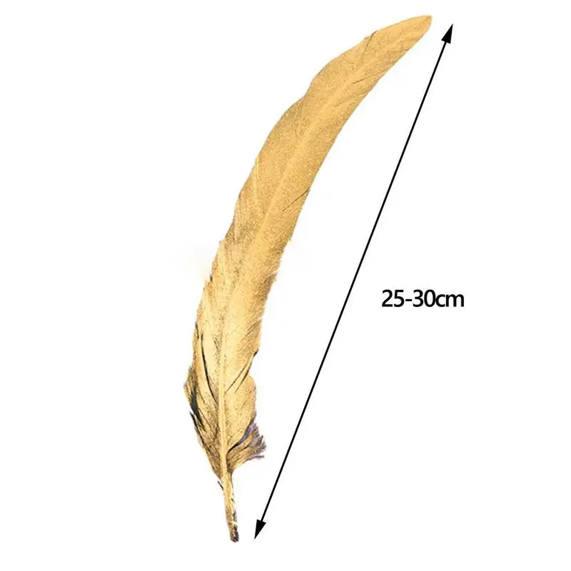 

25-30CM single-sided spray gold feather cock tail hair wedding decoration feather crafts