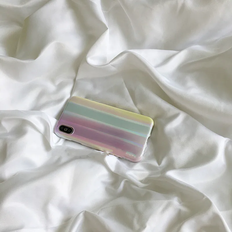 Фанаты применимые к подаркам для девочек лазерные радужные Чехлы мягкий чехол